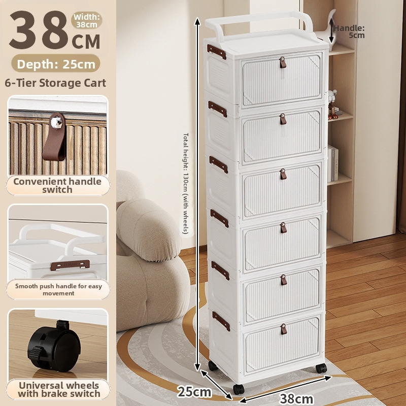 38cm flip handle small trolley folding box-solid white