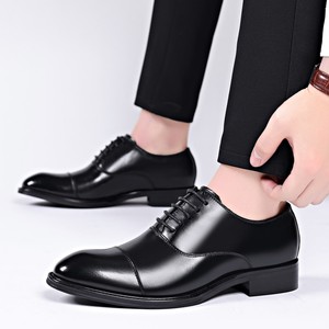 New men's shoes - <b>top</b>-grain cowhide three-piece connection men's British business casual leather shoes - formal pointed-toe - Product Image 2