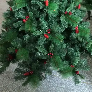 Aghi di pino caldo foglie a punta ornamenti misti in PVC albero di natale di fascia alta