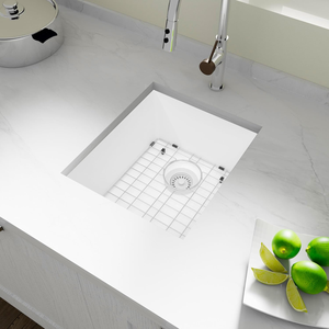 Évier moderne en <span class=keywords><strong>granit</strong></span> composite à cuvette unique, évier de comptoir carré en quartz Évier de cuisine en quartz - Product Image 3