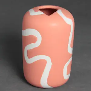 Vase en céramique pour décoration de table, Vase en porcelaine, cercle coloré, Vase en céramique pour la décoration de la maison