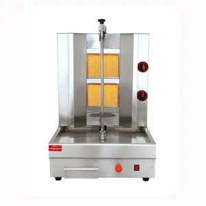 CG-650Q Grote 2 Branders Gas Shoarma Grill Doner Kebab Making Machine Professionele Leverancier