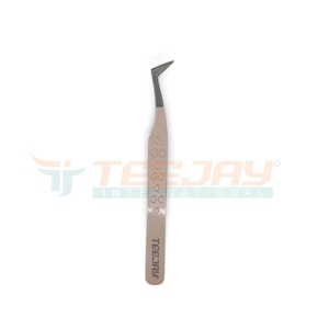 Pince à épiler professionnelle rose poudré effet laqué, idéale pour l'isolation et la pose des cils - Offre spéciale - Product Image 1
