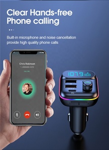 Agetinr Bộ Phát FM Xe Hơi T70 Bộ Sạc Nhanh QC3.0 & Type-C 9 Màu Gọi Rảnh Tay Âm Thanh Nổi Máy Nghe Nhạc MP3 <span class=keywords><strong>Bluetooth</strong></span> V5.0 - Product Image 5