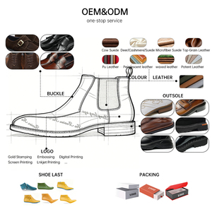 Bottes Chelsea montantes en cuir véritable pour hommes, style rétro, imperméables, rehaussantes de 4 cm, pour l'hiver – Qualité supérieure, personnalisables OEM - Product Image 4