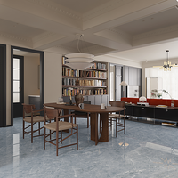 Carrelage en porcelaine aspect marbre gris 600x1200mm, facile à nettoyer, imperméable, pour sol, mur, salon, hôtel
