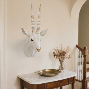 Adorno Decorativo de Pared con Cabeza de Animal, Decoración de Pared para Sala de Estar, Ciervo Antílope Retro, Escultura Artística de Resina Epoxi - Product Image 4