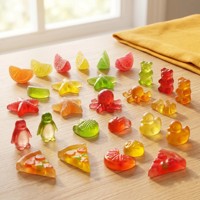 Bonbons gélifiés aux formes variées, saveurs de fruits assorties, bonbons moelleux et croquants