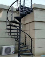 Escalier rotatif personnalisé, escalier extérieur en acier inoxydable 304 résistant à la rouille, échelle rotative modulaire