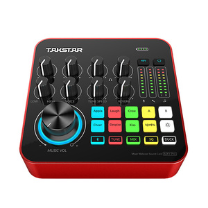 Para Takstar MX1 PRO K1 Mezclador de audio profesional Webcast Equipo de DJ con LED Voz inversa para computadora de teléfono móvil para <span class=keywords><strong>Singin</strong></span> - Product Image 1