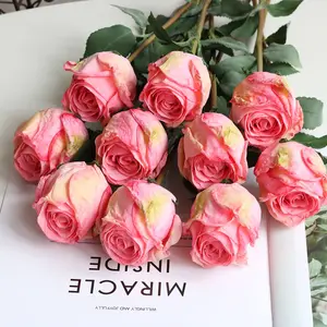 AF10008 Offre Spéciale fleurs artificielles fleur rose en soie pour décoration de mariage