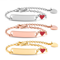 Charme Blanc Bend Marque Amour Époxy Bracelet Enfants Dames Bracelet En Acier Inoxydable Grossiste
