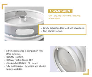 Fût à bière en acier inoxydable de qualité alimentaire durable de 20 L, 30 L, 50 L, avec logo personnalisé en gros, à forte demande, avec lance de type A - Product Image 6