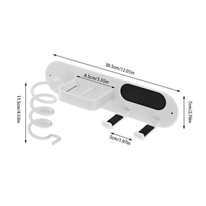 Soporte para Secador de Pelo Saint Ruijia, Aleación de Aluminio, Negro Mate, Montaje en Pared, Estantes para Baño, Capacidad de Carga de 1000 g - Product Image 2
