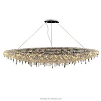 Lustre en cristal de luxe à hauteur réglable pour restaurant, salon, hôtel, réception, villa, hall, îlot, bureau, éclairage domestique