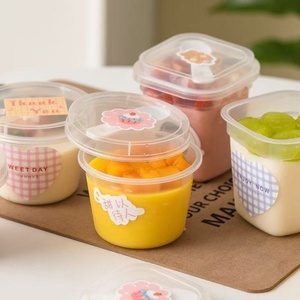 Coperchio per bicchieri monouso in PP a doppio strato, resistente alle alte temperature, per alimenti, per latte, <span class=keywords><strong>yogurt</strong></span>, gelato, budino - Product Image 2