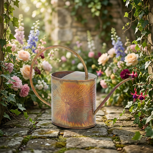AK laiton métal décoratif cuivre laiton gravure conceptions métal arrosoir fournitures d'eau pour la décoration de jardin - Product Image 1
