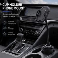 Support de téléphone universel 3 en 1 pour porte-gobelet de voiture 360 °   Support de téléphone portable flexible et rotatif pour grille d'aération de voiture