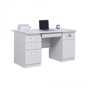 Bureau d'ordinateur moderne en métal avec 4 tiroirs et armoire de rangement pour usage domestique ou professionnel - Product Image 6