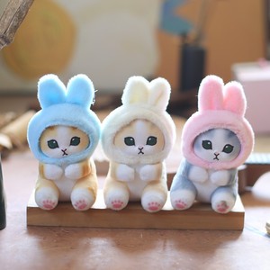 Porte-clés chat en peluche douce de haute qualité, motif mini requin lapin Kawaii, prix d'usine en gros - Product Image 2