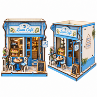 Kit de maison miniature en bois DIY, café, puzzle 3D à assembler, modèle de maison de poupée Lumi Cafe, jouet de construction, décoration de la maison, cadeau