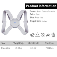 Ceinture de correction de posture électrique, soutien réglable, alerte vibrante, soulagement de la douleur pour dos, cou, épaule, femme adulte, enfant