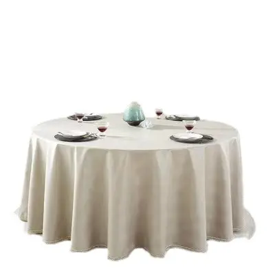 Vente en gros de nappe de mariage ronde pour bébé de 130 pouces Fourniture de fabrication pour restaurant de banquet de mariage