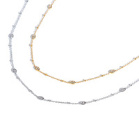 Collier en acier inoxydable plaqué or 18 carats avec chaîne et strass en forme de marquise, bijoux tendance pour fêtes et cadeaux – Grande Vente