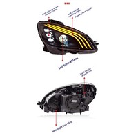 Pour Mercedes-Benz Classe C W204, ensemble de phares améliorés, style Maybach, projecteurs LED, feux de jour, 12V
