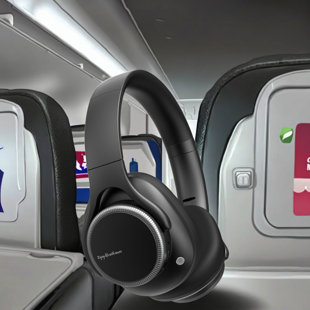 2025 New Design ANC Wireless Foldable Headphones Wireless Noise Cancelling Headphones  Through Rotating to Control the Volume