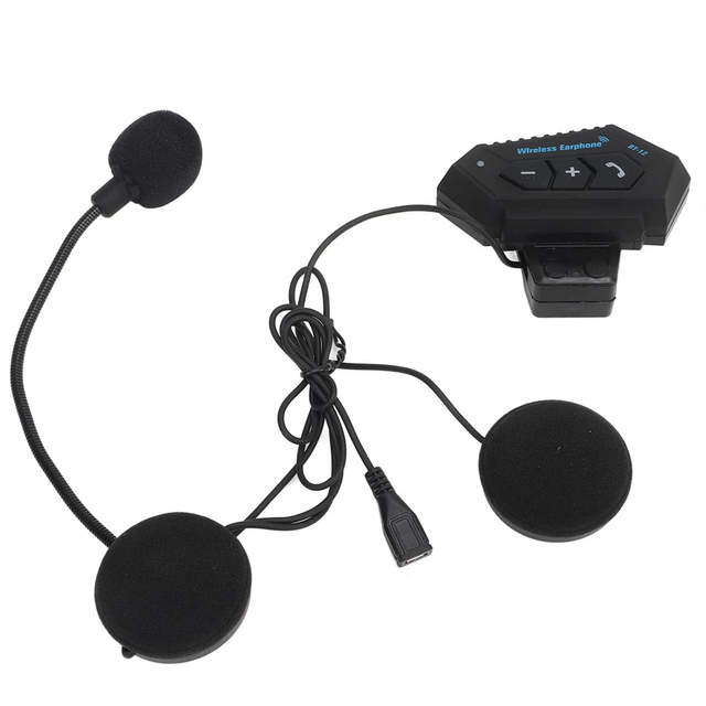 BT12 Motorcycle Helmet Headset Bt 5.0 Wireless Earphone Headset Music Speakers Support Hands-Free Calling Auto Answering