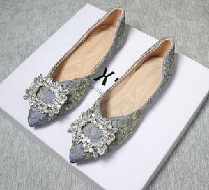 Scarpe Eleganti da Donna con Fibbia Diamantata, <span class=keywords><strong>Ballerine</strong></span> a Punta, Scarpe Basse Slip-On con Strass - Product Image 5
