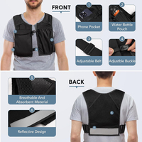 Gilet d'hydratation en cours d'exécution léger personnalisé 500ml poche de flacon souple pochette de téléphone étanche doublure en nylon réfléchissant Style de mode