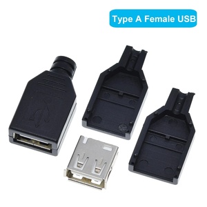 1/5 bộ loại một nam USB 4 pin cắm ổ cắm kết nối + loại Một Nữ USB 4 pin cắm ổ cắm kết nối với màu đen nhựa Bìa DIY - Product Image 5
