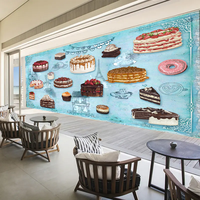 Papier peint mural moderne pour boulangerie, pâtisserie, imperméable et antistatique, autocollant, pour la décoration de restaurants et de pâtisseries