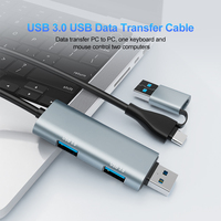 USB 3,0 aleación de aluminio ratón teclado Cable transferencia directa de archivos PVC chaqueta trenza Compatible Windows Mac PC para sincronización de enlace de datos