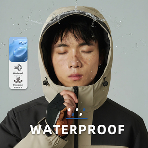 Customized Waterproof Windproof Winter <strong>Jacket</strong> for <strong>Men</strong> Women Stand Collar Zipper Closure for Hunting <strong>Traveling</strong> Solid - Product Image 2