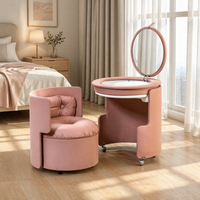 Yicheng Beauty Nouvelle Coiffeuse Mobile Simple Crème avec Miroir pour Chambre à Coucher Compacte
