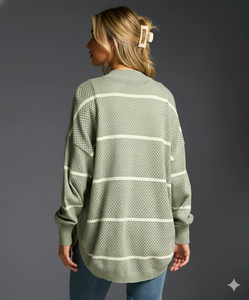 Cardigan da <span class=keywords><strong>Donna</strong></span> Casual a Maniche Lunghe con Scollo a V e Cerniera, in Maglia per la Primavera - Product Image 4