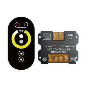 High Power 30A Monochrome Dimmer Switch CCT Adjustment Remote Controller Iron Wireless RF Touch Panel Dimmer