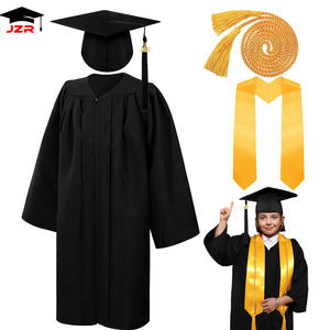 Venta al por mayor mate graduación bata 2025 borla estola Honor cordón guardería niños vestido negro vestido universitario - Product Image 2