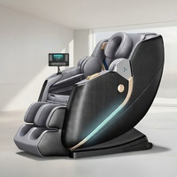 Fauteuil de massage en pierre de jade, airbags complets pour le corps, boules rotatives fixes, oreiller en forme de U, rouleau pour les cuisses, les jambes et les pieds, chauffage, Bluetooth, commande vocale IA