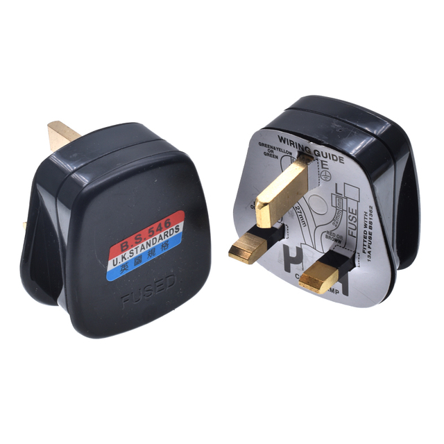 Travel UK Wireable Plug 13A 250V BS Type-G 3 Pins Assemble Wire Cord Power Plug Britain Power Supply Wiring Plug Top with Fuse
