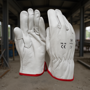 TTAKE Cowhide Grain Leather Safety Work Gloves Cut <b>Level</b> 11 Abrasion Resistant Unisex Construction Use Size 10 - Product Image 3