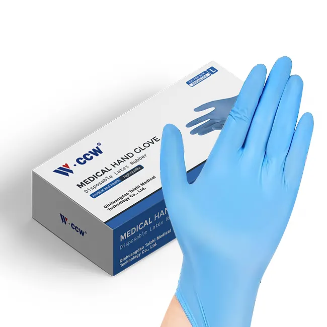 Vente directe d'usine Gants en poudre de latex de qualité alimentaire Gants en latex d'inspection ambulatoire Gants de sécurité en nitrile pour hommes