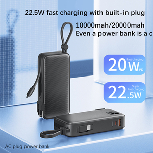 El más nuevo cargador portátil de 20000mAh Powerbank Cables de carga incorporados Batería <span class=keywords><strong>externa</strong></span> 10000mAh Power Bank <span class=keywords><strong>con</strong></span> <span class=keywords><strong>enchufe</strong></span> de pared de CA - Product Image 4