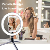 Perrmasi-anneau lumineux de Studio Led 10 ", intensité variable, lampe de remplissage, éclairage annulaire avec trépied, lampe pour Selfie, cosmétique, photographie