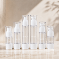 Flacon cosmétique vide en plastique AS avec pompe pulvérisatrice sans air, idéal pour les voyages, pour lotion et tonique, disponible en 5ml, 10ml, 15ml, 30ml, 50ml, 80ml, 100ml