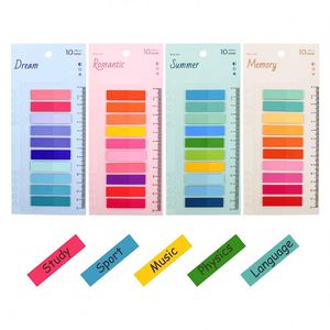 200 Sheets Colorful PET Waterproof <b>Sticky</b> <b>Notes</b> Index Tabs Writable File Tabs Flags Page Markers Labels School Office Supplies - Product Image 6