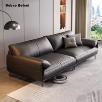 Ensemble de canapés d'angle modernes de haute qualité, petit canapé rectangulaire en cuir véritable avec rembourrage en éponge pour le salon